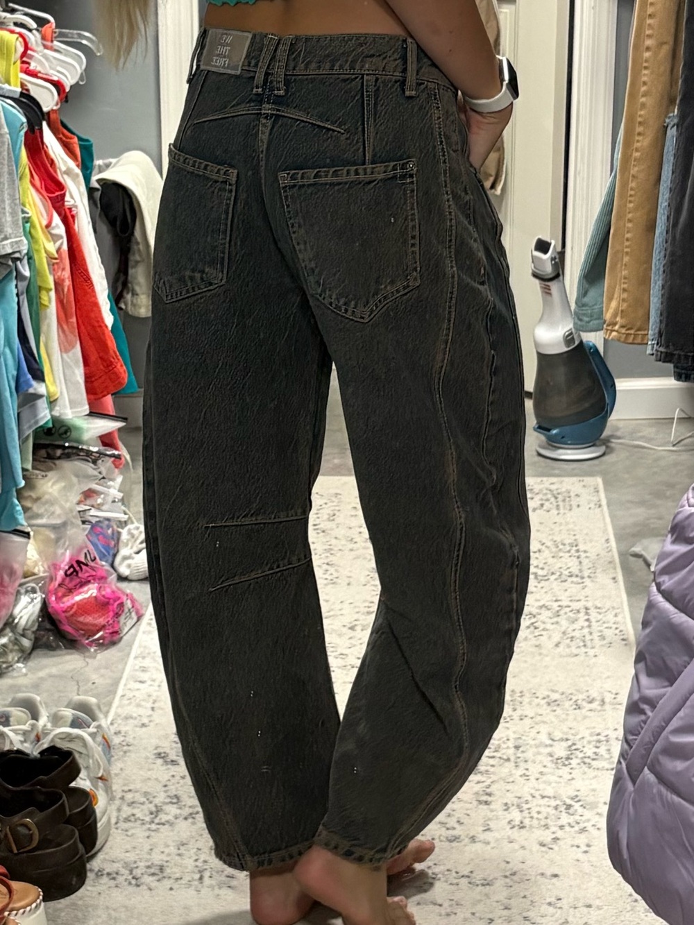 Free People We The Free Good Luck Mid-Rise Barrel Jeans - Picture 6 of 8